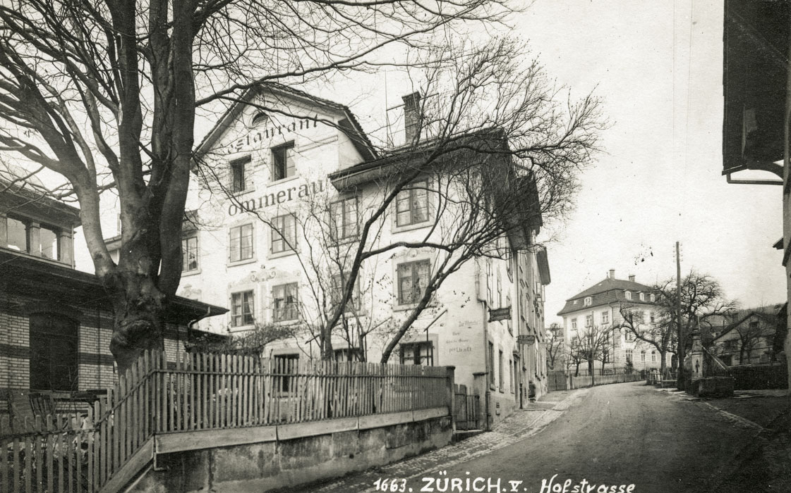 Hofstrasse 39, Restaurant Sommerau, Foto von F. Ruef-Hirt, um 1910, BAZ