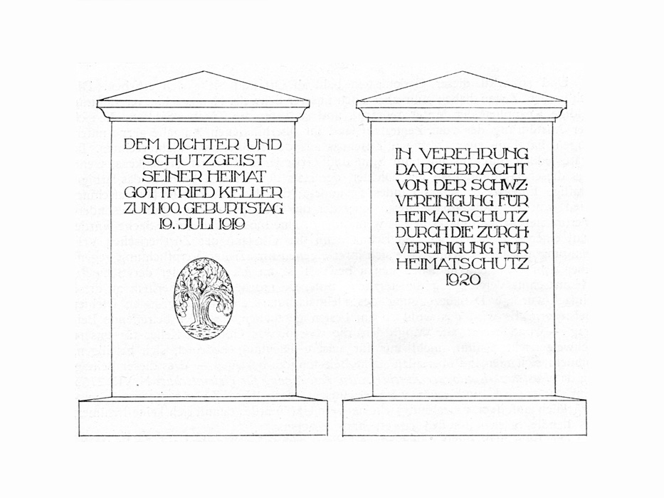 Gottfried Keller-Denkstein bei der Ruine Manegg, e-pics